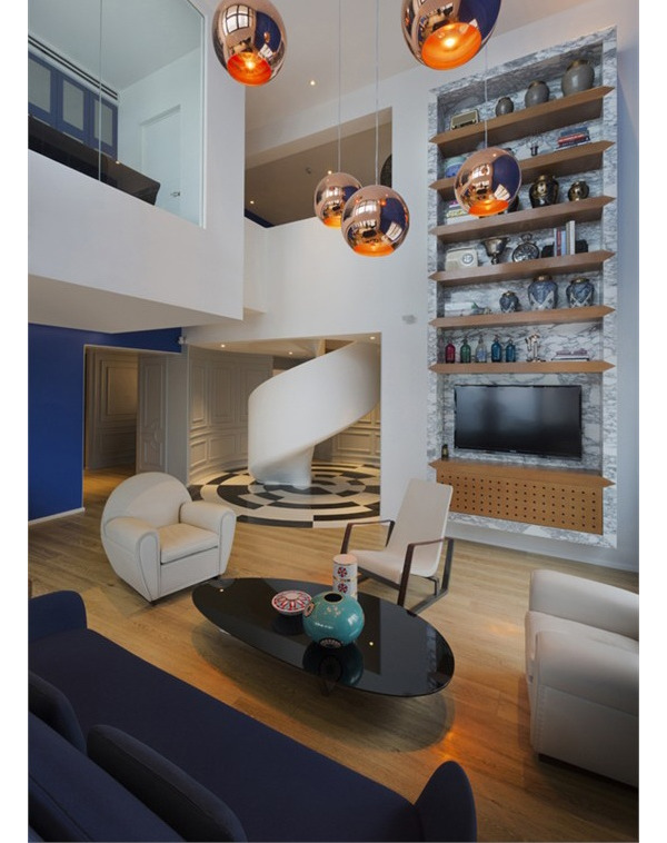 公寓 蓝色图片来自tukumajia在悬空的蓝色顶层复式公寓设计的分享