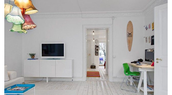一居 北欧 白色图片来自tukumajia在70平北欧一居室白色大空间的分享