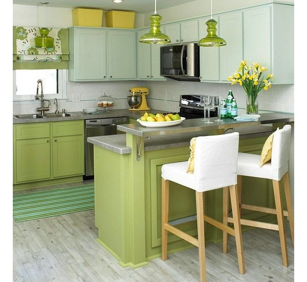 绿色图片来自tukumajia在代表春天的色彩 7款黄绿色厨房设计的分享