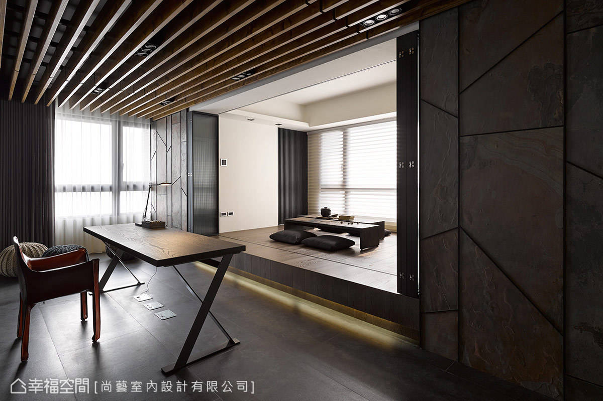 现代 简约 书桌 书房图片来自tukumajia在231方现代简约四居的分享