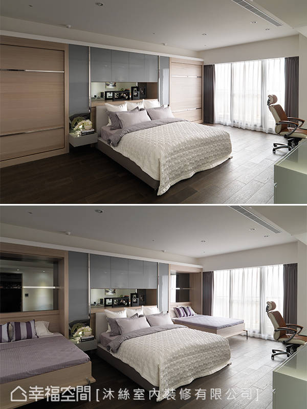 现代 简约 床 次卧图片来自tukumajia在160方现代简约两居的分享