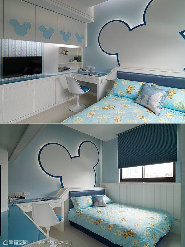 欧式 蓝色 儿童房图片来自tukumajia在149方欧式四居的分享