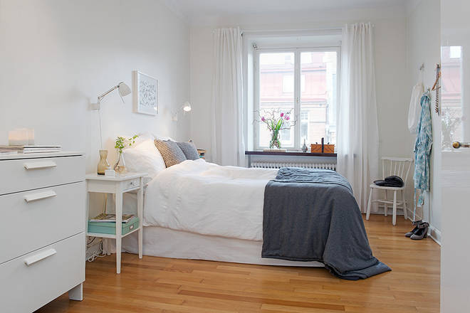 卧室 墙面 北欧 白色 橱柜 地毯图片来自tukumajia在60方北欧两居的分享