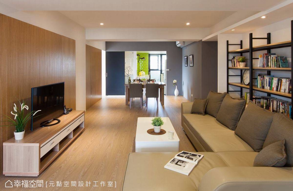 厨房 清新 简约 绿色 客厅图片来自tukumajia在132方混搭三居的分享