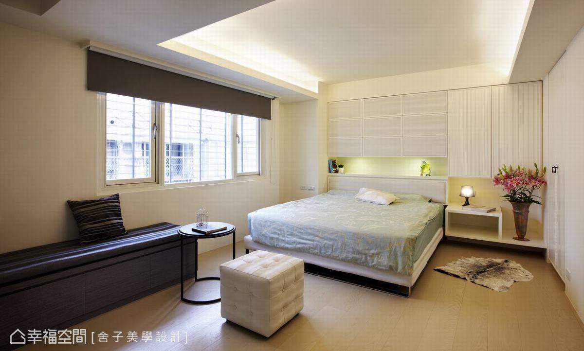 墙面 床 主卧图片来自tukumajia在116方混搭三居的分享