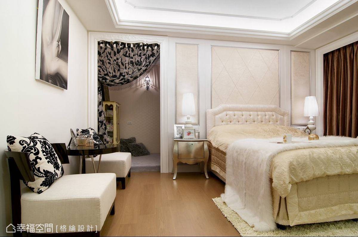 卧室 美式 白色 主卧图片来自tukumajia在106方美式两居的分享