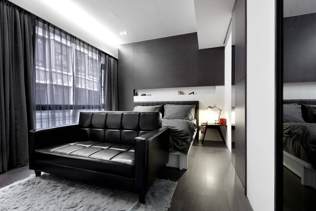卧室 现代 简约 沙发 床 窗帘 手工 主卧图片来自tukumajia在240方现代简约复式的分享