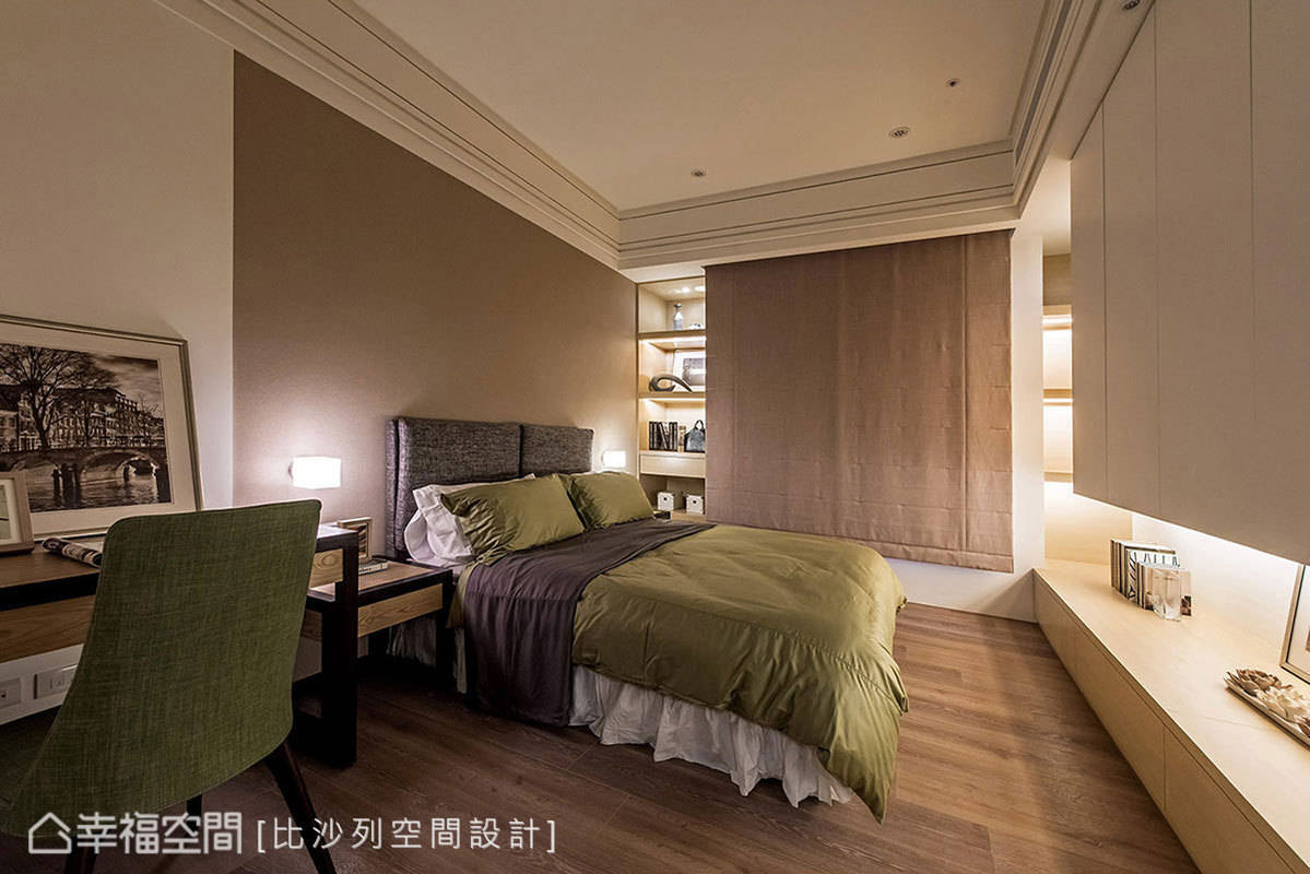 中式 床 收纳 次卧图片来自tukumajia在132方中式三居的分享