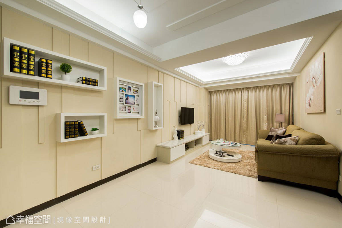 现代 墙面 温暖 客厅图片来自tukumajia在69方混搭二居的分享