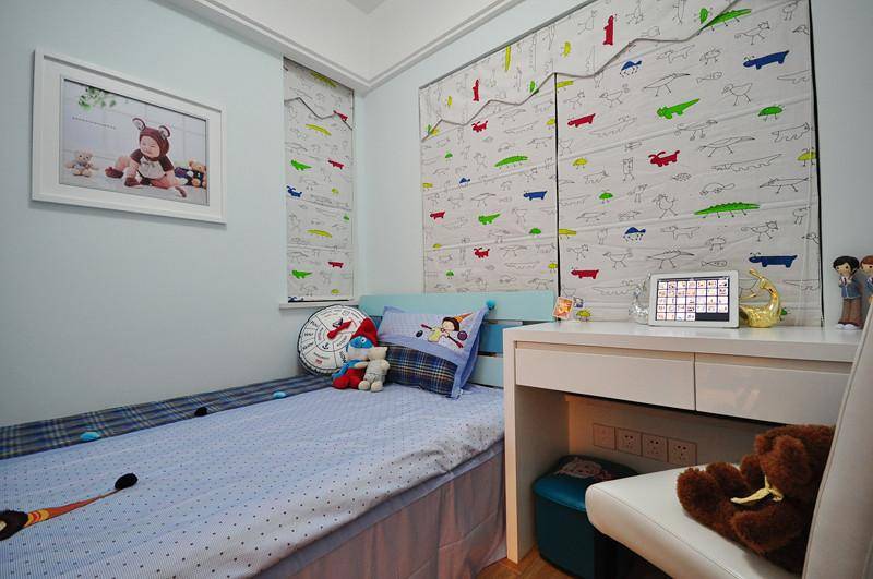 现代 儿童房 蓝色图片来自tukumajia在90平现代温馨三居室的分享