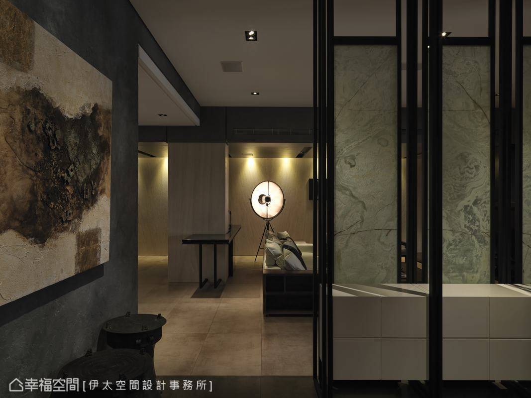 现代 中式 走廊图片来自tukumajia在198方新中式两居的分享