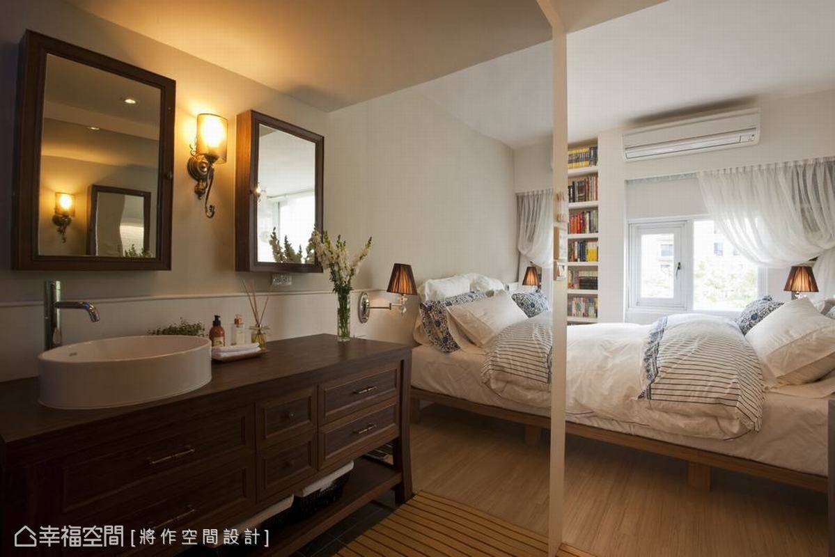 墙面 床 衣柜 卫生间图片来自tukumajia在40方混搭一居的分享