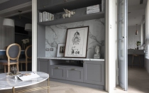 灰色质感图片来自彭立元在宁静的总和_北欧风_52 平（室内）客厅、厨房、主卧房、卫浴的分享